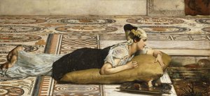 宠物：金鱼，1874年 作者 Lawrence Alma Tadema