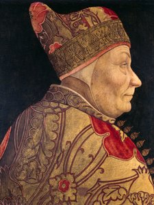 弗朗切斯科-福斯卡里总督肖像（1373-1457 年），拉扎罗-巴斯蒂亚尼（1429-1512 年）的画作，板上油画，52x41 厘米