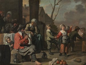 农民儿童舞蹈，1650年代。 作者 Le Nain