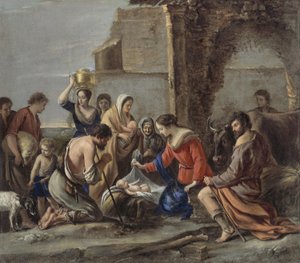 勒南 - 牧羊人的崇拜，1644 年 作者 勒纳恩兄弟