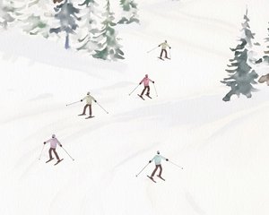 特伦布朗滑雪，约 2023 年（混合媒介）