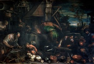 火神锻造场（布面油画） 作者 Leandro da Ponte Bassano