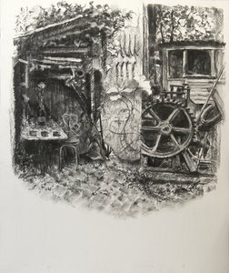 Eel Pie Textures，2016，（木炭纸上） 作者 李·坎贝尔