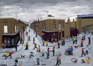 Roupell Street，2015，（布面上的丙烯酸和墨水） 作者 Lee Sellers