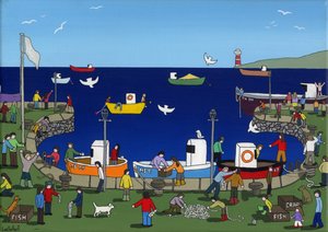 The Harbour，2015，（布面上的丙烯酸和墨水）