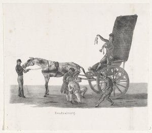 牧羊人与庸医，1835 年
庸医（物品上的标题）
1835 年 2 月 9 日，莱顿大学 H.H. 学生举行的游行结束时的单独表演（实物上的系列标题） 作者 伦德特·斯普林格 (I)