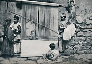卡贝勒织布工和本地织布机，阿尔及利亚北部，1912年 作者 罗格朗
