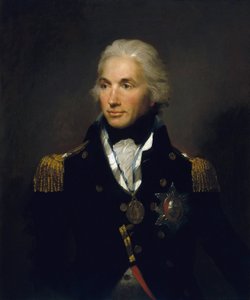 海军中将霍雷肖-纳尔逊（1758-1805 年）的肖像，纳尔逊第一子爵。布面油画