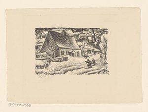 阿尔滕贝格（矿石山）（实物上的原标题） 作者 Leo Gestel（艺术家签名）