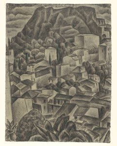 意大利山村 作者 Leo Gestel（艺术家签名）