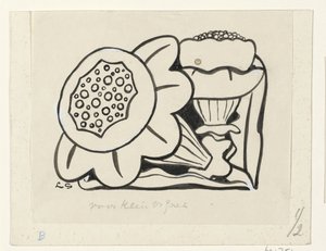 两朵花 作者 Leo Gestel（艺术家签名）