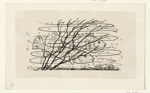 水中的两条鱼 作者 Leo Gestel（艺术家签名）