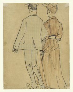 步行夫妇 作者 Leo Gestel（艺术家签名）