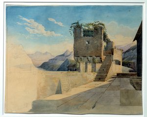 旅店的露台。利奥-冯-克伦茨（1784-1864）的画作 作者 里奥·冯·克伦泽