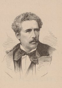 作曲家奥利维尔-梅特拉的肖像1830-1889。 作者 Leon Alexandre Tourfaut