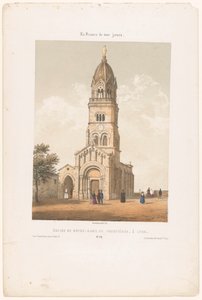 Zicht op de basiliek Notre-Dame de Fourvière in Lyon 里昂富尔维耶圣母教堂
里昂富尔维耶圣母教堂（物体上的标题）
Hedendaags Frankrijk（系列标题）
今日法兰西》（文物上的系列名称） 作者 莱昂·奥古斯特·阿塞琳娜