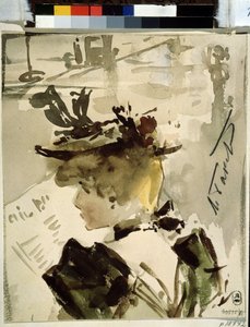 A woman reading 作者 莱昂·巴克斯特