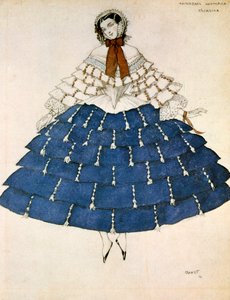 基里亚纳（Chiarina），为罗伯特·舒曼（Robert Schumann）创作的芭蕾舞狂欢节服装设计，1919年。 作者 莱昂·巴克斯特