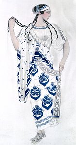 艾达·鲁宾斯坦（Ida Rubinstein）饰演海伦（Helen）的服装设计，斯巴达（Sparta）芭蕾舞，1912年 作者 莱昂·巴克斯特