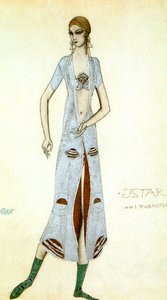 艾达·鲁宾斯坦（Ida Rubinstein）的服装设计，伊什塔尔（Ishtar），1924年。 作者 莱昂·巴克斯特