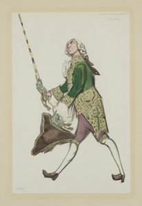 斯卡拉蒂（Scarlatti）的芭蕾舞剧《善良的女人》中里纳尔多的服装设计，1917年 作者 莱昂·巴克斯特