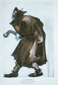 乞丐的服装设计，为埃里克-萨蒂（1866-1925）的《游行》设计，出自《俄罗斯芭蕾舞团》节目单 作者 莱昂·巴克斯特