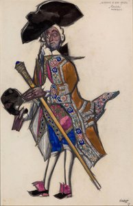 Costume design for the ballet Les femmes de bonne humeur (The Good Humoured Ladies) 作者 莱昂·巴克斯特