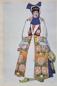 N. Rimsky-Korsakov的歌剧《 Sadko》的服装设计，1917年 作者 莱昂·巴克斯特