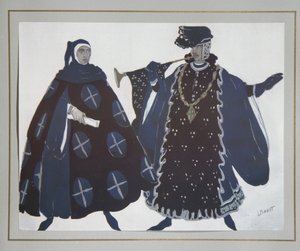 Gabriele DAnnuzio的戏剧《圣塞巴斯蒂安难》的服装设计，1922年 作者 莱昂·巴克斯特
