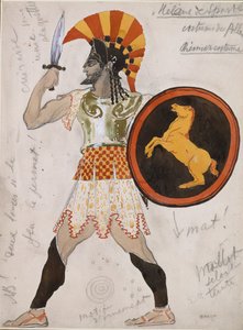 海伦-德-斯帕尔特》中波卢克斯的服装设计，约1910年代 作者 莱昂·巴克斯特