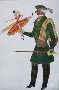 英国人。 G. Rossini的芭蕾舞剧《魔术玩具店》的服装设计，1919年 作者 莱昂·巴克斯特