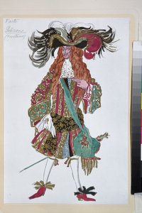 加利松，柴可夫斯基芭蕾舞剧《睡美人》的服装设计，莱昂-巴克斯特（1866-1924 年），石版画 1921 -（加利松，柴可夫斯基芭蕾舞剧《睡美人》的服装设计，莱昂-巴克斯特，彩色石版画 作者 莱昂·巴克斯特