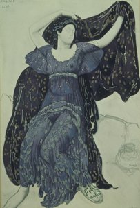 若虫回声。 N. Tcherepnin的芭蕾舞剧《水仙》的服装设计，1911年 作者 莱昂·巴克斯特