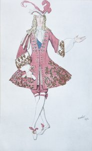 Page de la princesse。 P. Tchaikovsky的芭蕾舞剧《睡美人》的服装设计，1916年 作者 莱昂·巴克斯特
