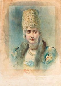 Portrait of a Girl Wearing a Kokoshnik 作者 莱昂·巴克斯特