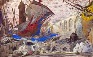 加布里埃尔-达农齐奥《La Pisanelle ou la mort parfumee》布景设计 作者 莱昂·巴克斯特
