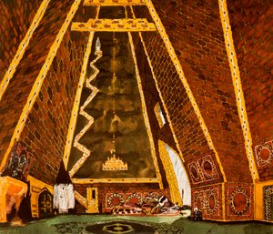 Thamar的布景，Mily Balakirev芭蕾舞，1912年 作者 莱昂·巴克斯特