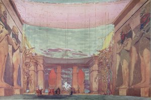 芭蕾舞剧《克莱奥佩特》的舞台设计，1909年 作者 莱昂·巴克斯特