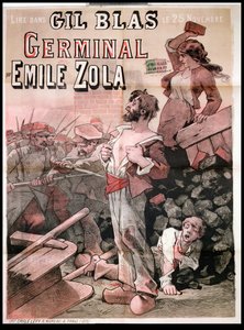 海报在1878年11月25日的&39;Gil Blas&39;中宣传Emile Zola（1840-1902）出版的&39;Germinal&39;