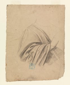 素描，帷幔研究，1886-92 年 作者 里昂·达博