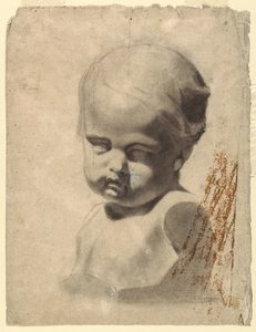 素描，儿童半身像研究（根据石膏模型），1881-92 年 作者 里昂·达博