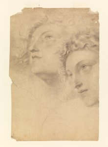 素描，两个女性头像，1886-92 年