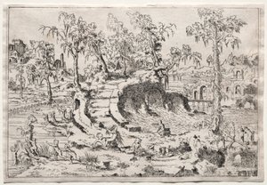 有普蒂的风景，约1550年。 作者 莱昂·达文
