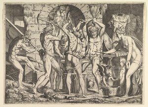 维纳斯在火神的锻造厂，1546-47。 作者 莱昂·达文