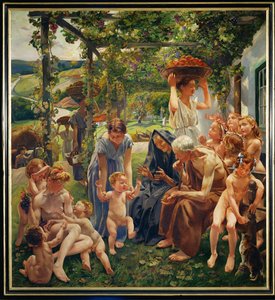 黄昏，选自三联画《黄金时代》（布面油画）