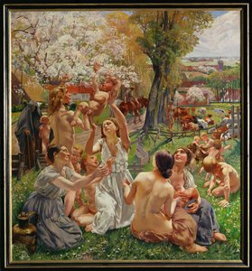 早晨，选自三联画《黄金时代》（布面油画）