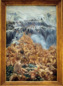 冰川，激流 三联画“小溪”的左侧部分 Leon Henri Frederic (1856-1940) (ec.belg) 1890-1899 Sun。 2,05x1,27 m 布鲁塞尔，皇家美术博物馆