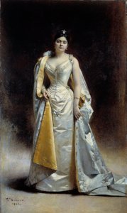 阿尔伯特·卡亨·德安特卫普夫人的全长肖像画由 Leon Bonnat (1833-1922) 1891 年 1.34x2.27 米巴约讷，博纳博物馆 作者 莱昂·约瑟夫·弗洛伦汀·波纳特