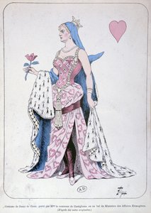 La Castiglione在巴黎外交部扮成女王之心