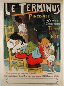 宣传 "Le Terminus pince-nez "的海报 作者 莱昂·桑迪斯（Leon Sandis）